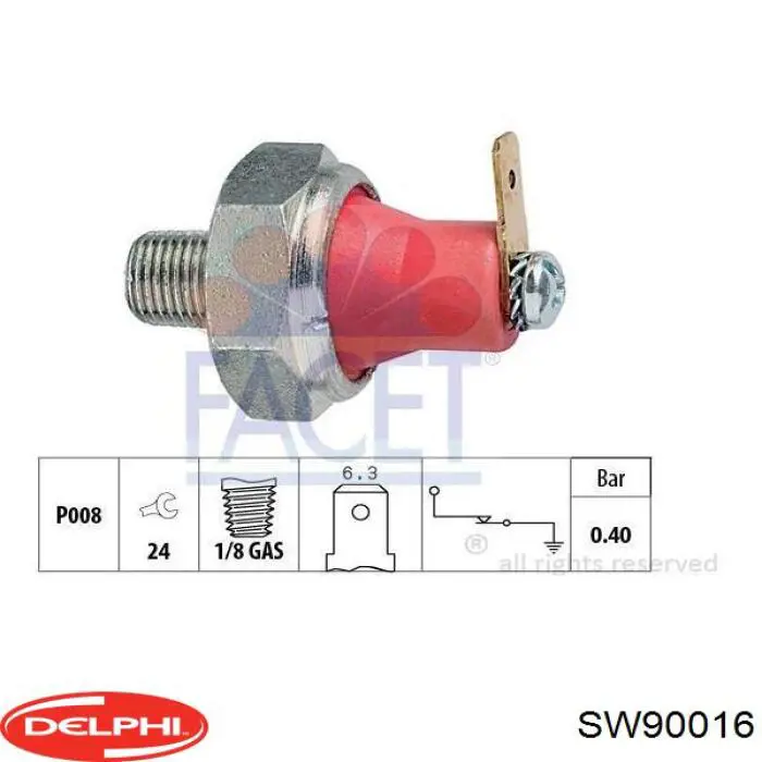 Датчик давления масла SW90016 Delphi
