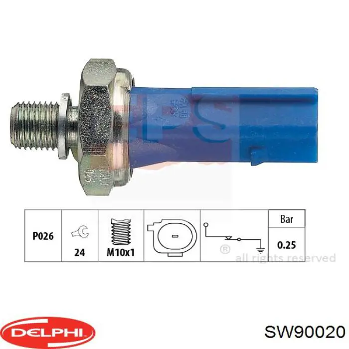 Манометры (указатель давления масла) Delphi SW90020 цена, от 4.68 USD