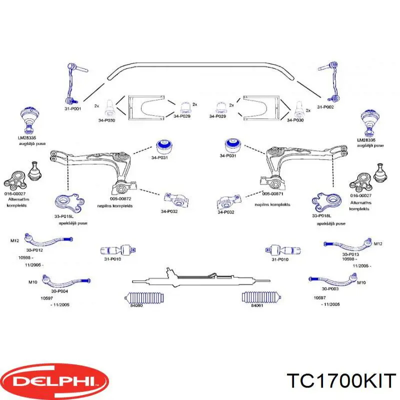 RL364070KIT Raiso Опора шаровая нижняя + верхняя, комплект
