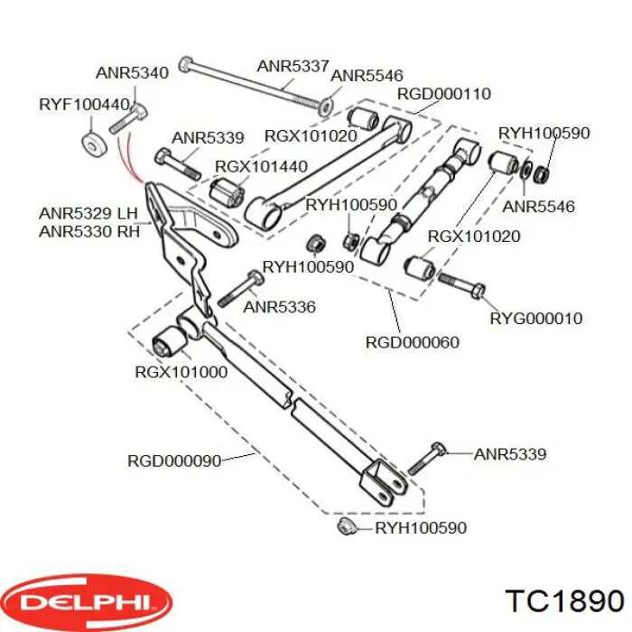 Растяжка задней подвески Delphi TC1890 цена, от 55.43 USD