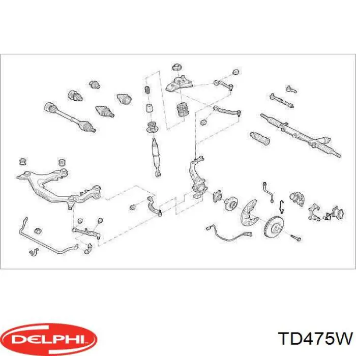 Сайлентблок переднего нижнего рычага TD475W Delphi