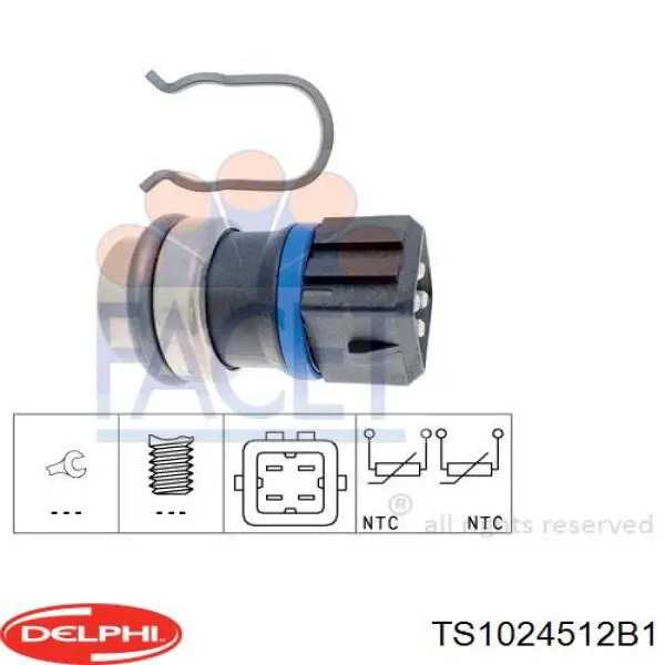 Купить TS1024512B1 Delphi Термодатчик охлаждающей жидкости