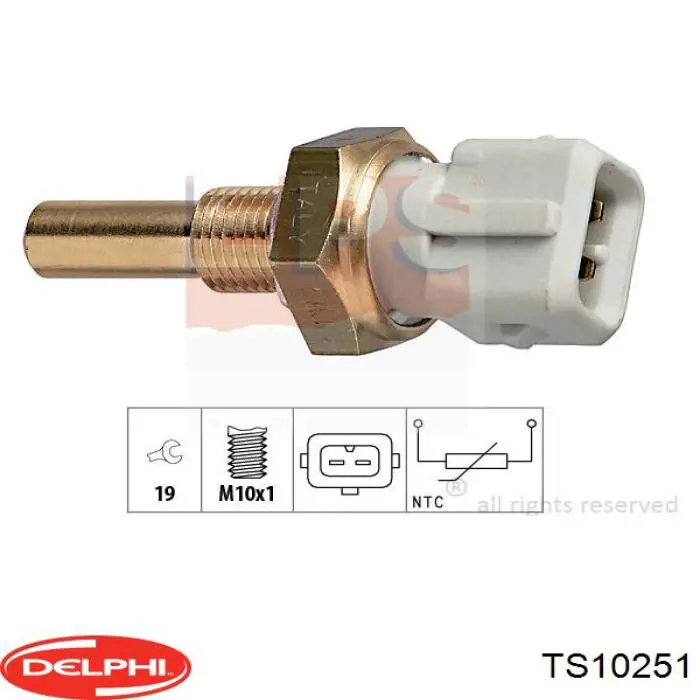 Купить TS10251 Delphi Термодатчик охлаждающей жидкости