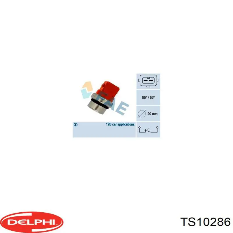 Купить TS10286 Delphi Термодатчик охлаждающей жидкости
