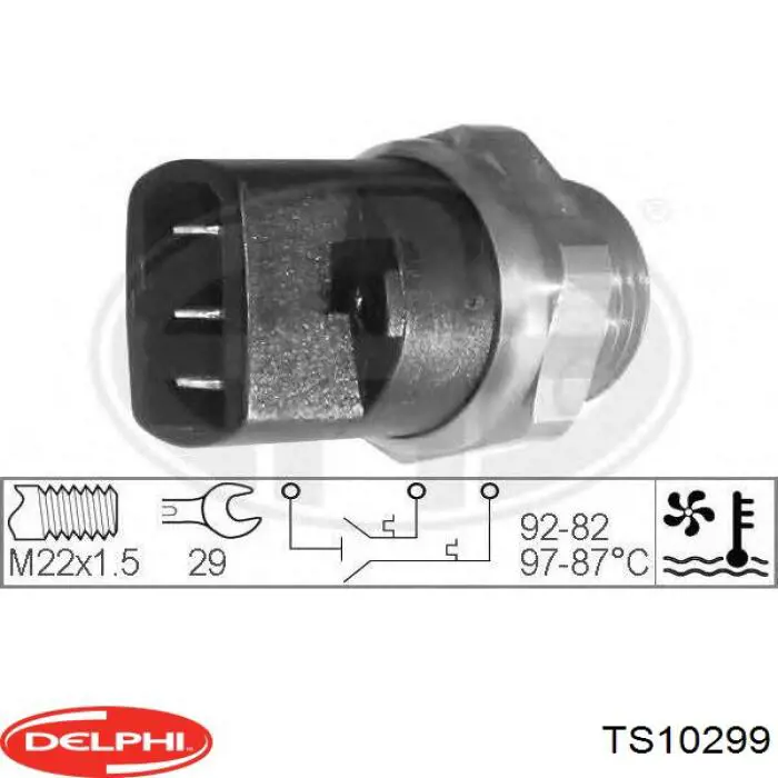 Датчик температуры радиатора Delphi TS10299 цена, от 11.10 USD