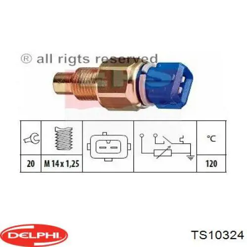Датчик указателя температуры охлаждающей жидкости Delphi TS10324 цена, от 8.87 USD