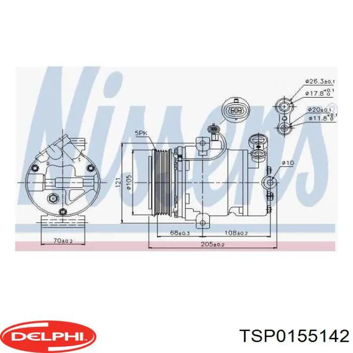 TSP0155142 Delphi Компрессор хладагента