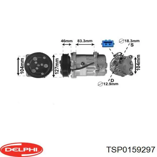 Компрессор кондиционера TSP0159297 Delphi