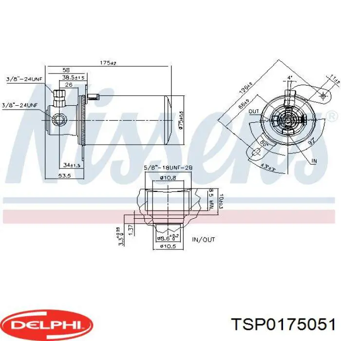 Ресивер-осушитель кондиционера Delphi TSP0175051