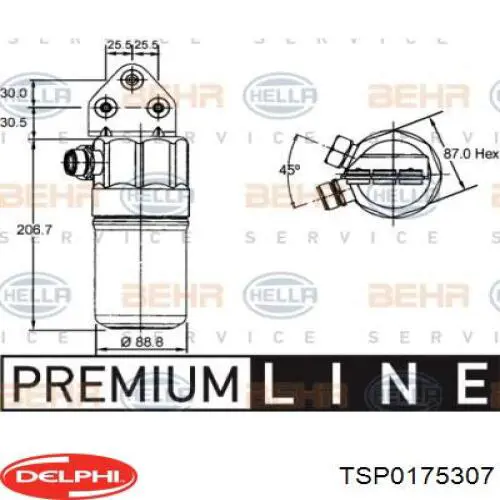 TSP0175307 Delphi ресивер-осушитель кондиционера