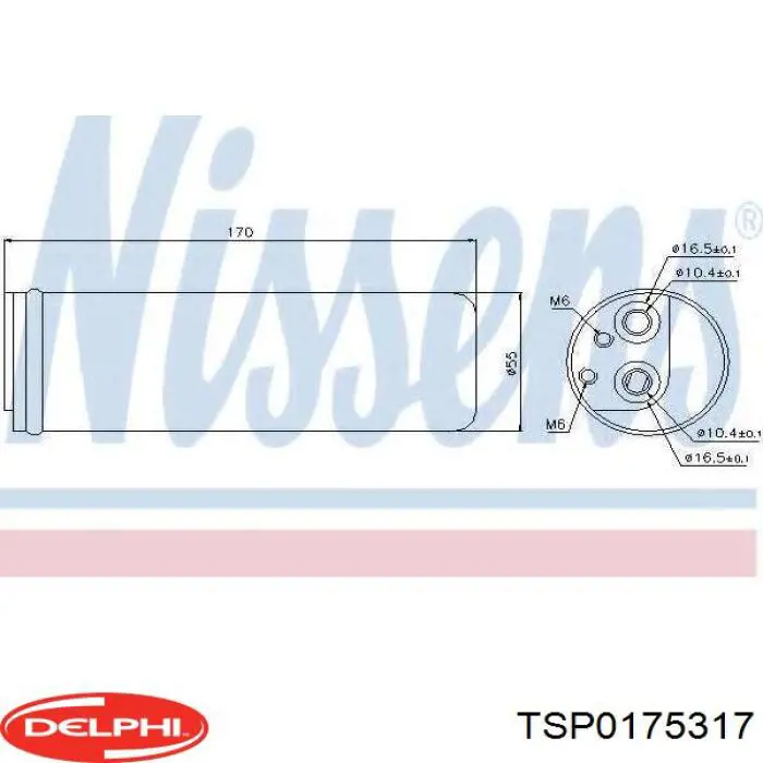 Ресивер-осушитель кондиционера Delphi TSP0175317