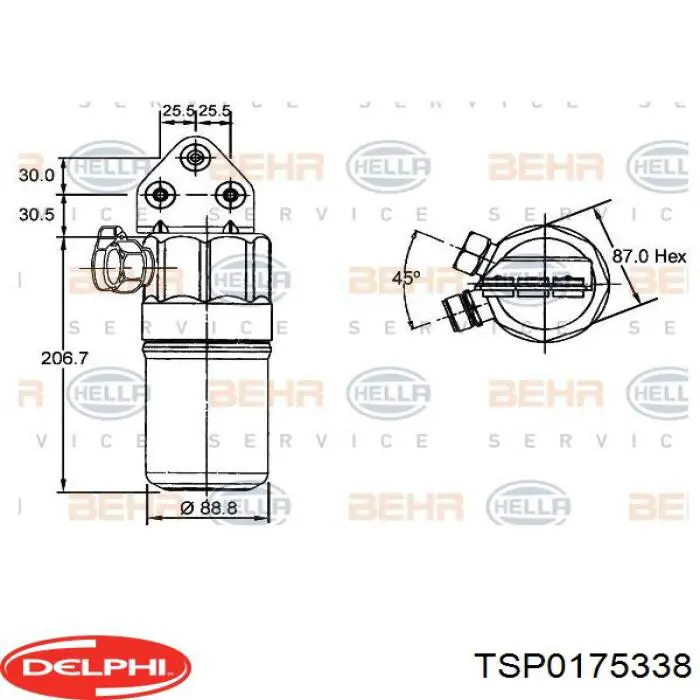 TSP0175338 Delphi ресивер-осушитель кондиционера
