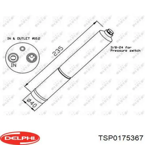 Осушитель кондиционера TSP0175367 Delphi