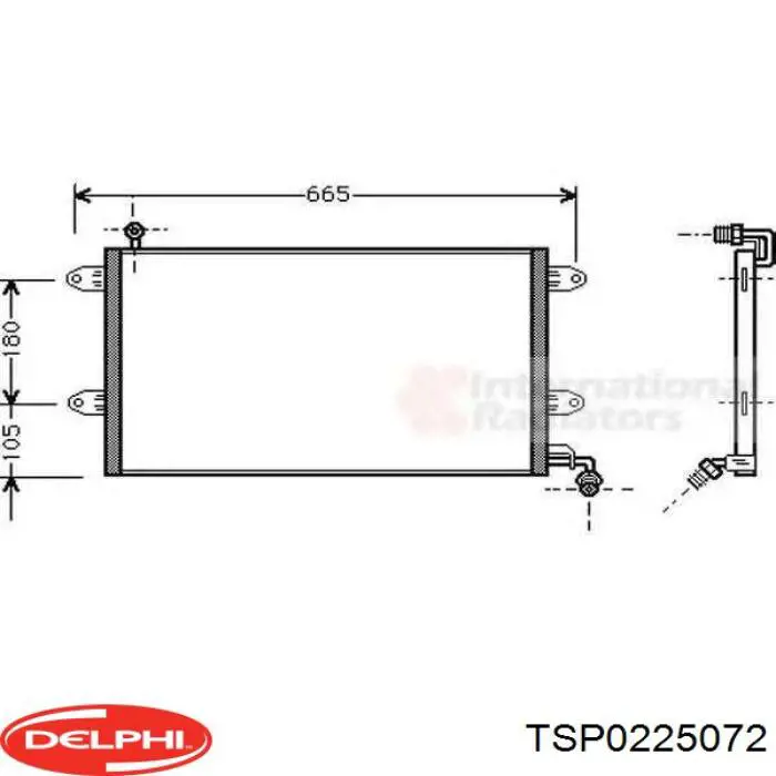 TSP0225072 Delphi радиатор кондиционера