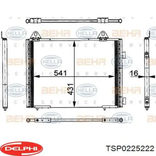TSP0225222 Delphi радиатор кондиционера