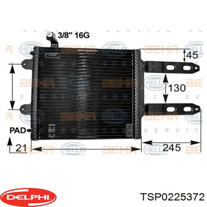TSP0225372 Delphi радиатор кондиционера