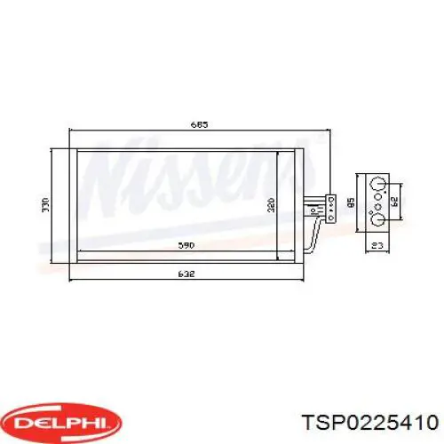 Радиатор кондиционера TSP0225410 Delphi