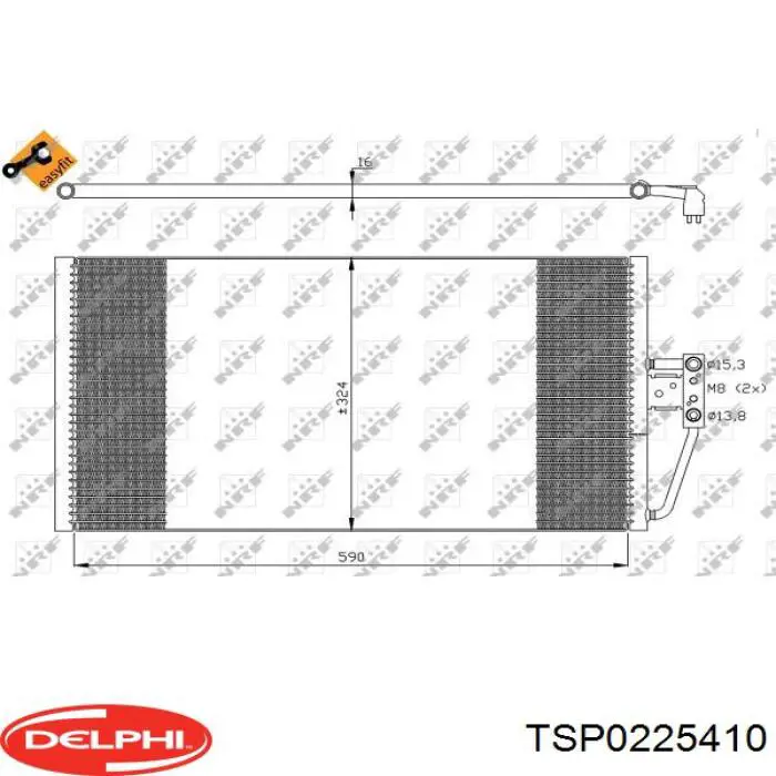 TSP0225410 Delphi радиатор кондиционера