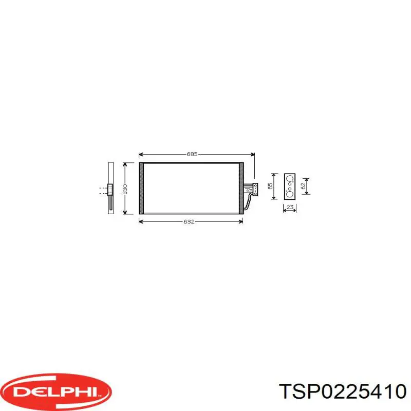 Купить TSP0225410 Delphi Радиатор системы охлаждения кондиционера