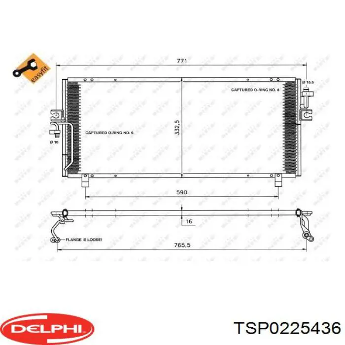 TSP0225436 Delphi радиатор кондиционера