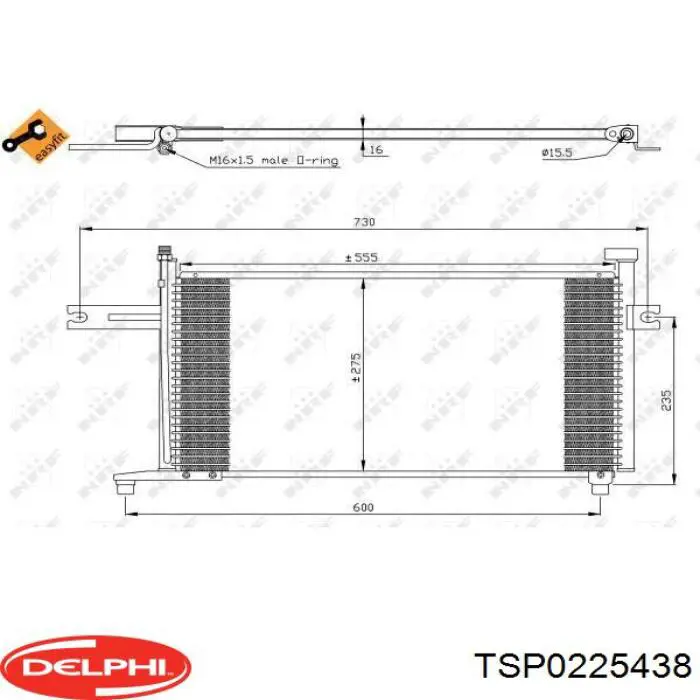 TSP0225438 Delphi радиатор кондиционера