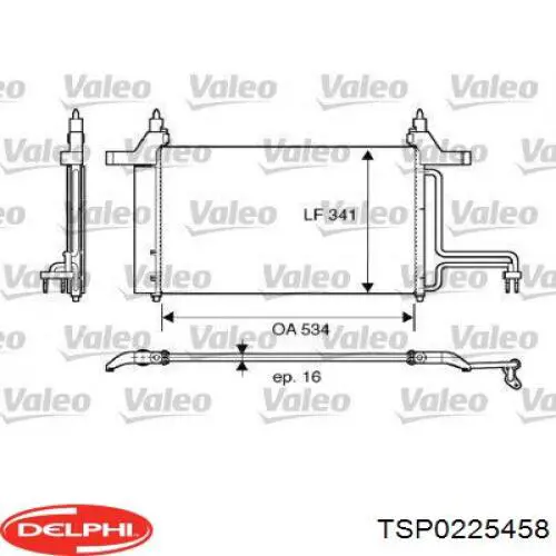 Радиатор кондиционера TSP0225458 Delphi