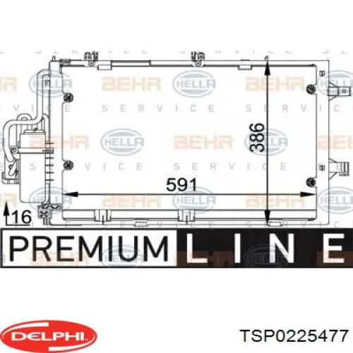 Купить TSP0225477 Delphi Радиатор системы охлаждения кондиционера