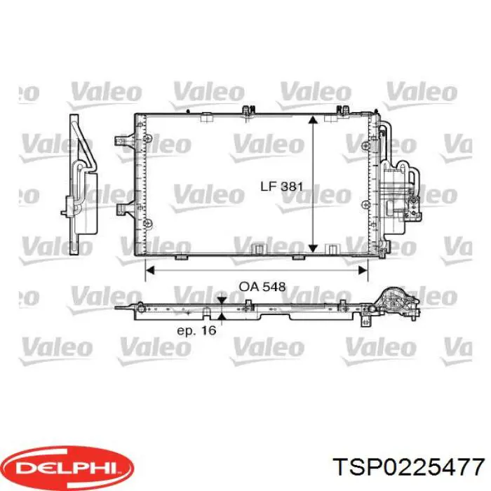 Радиатор кондиционера TSP0225477 Delphi