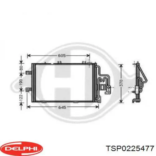 Конденсатор кондиционера Delphi TSP0225477 цена, от 89.76 USD