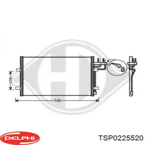 Радиатор охлаждения кондиционера Delphi TSP0225520