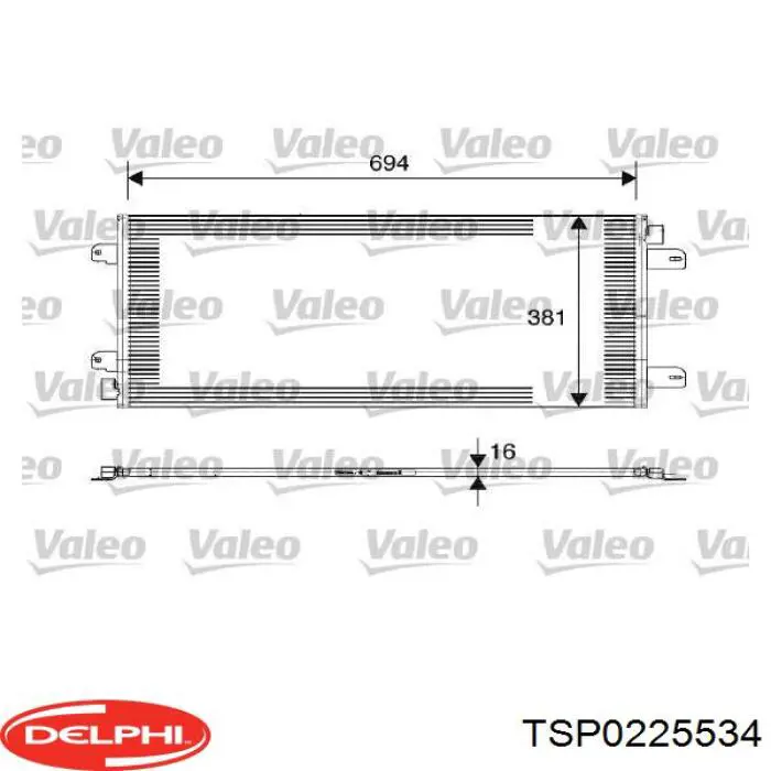 TSP0225534 Delphi радиатор кондиционера