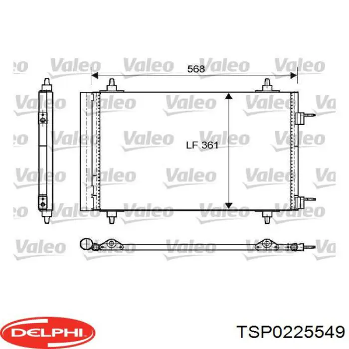 Радиатор кондиционера TSP0225549 Delphi