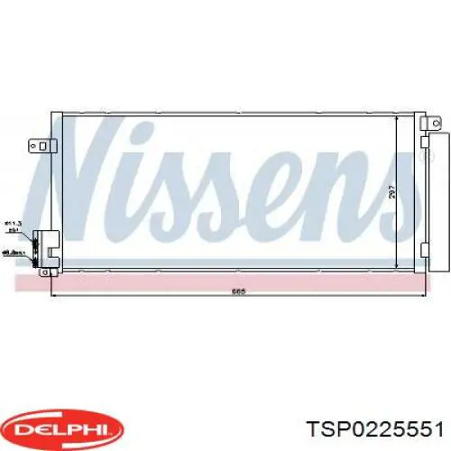 TSP0225551 Delphi радиатор кондиционера