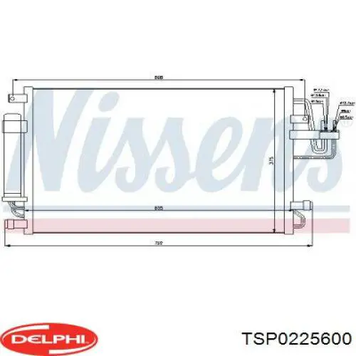 TSP0225600 Delphi радиатор кондиционера