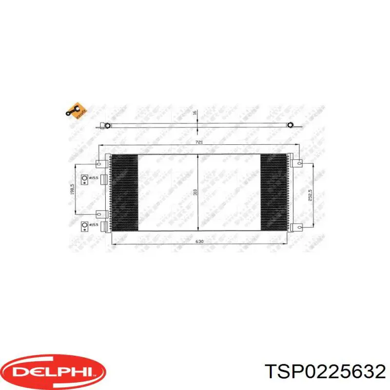 TSP0225632 Delphi радиатор кондиционера