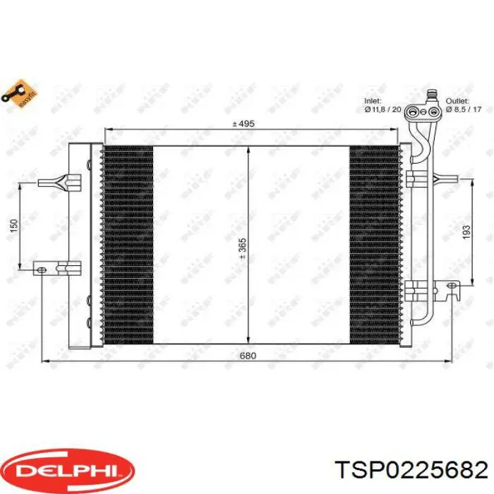 Радиатор кондиционера TSP0225682 Delphi