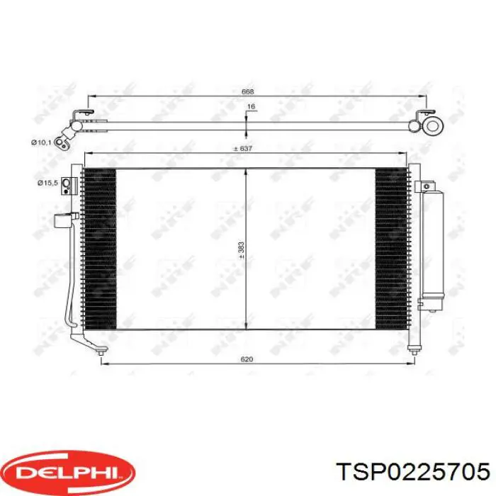 Радиатор кондиционера TSP0225705 Delphi