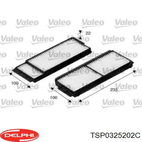Купить TSP0325202C Delphi Фильтр салона угольный