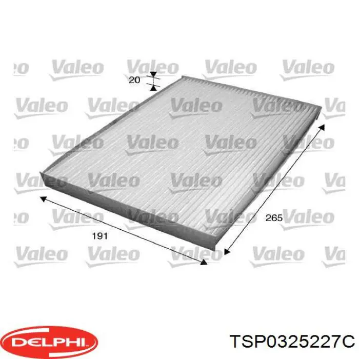 Фильтр воздушный отопителя Delphi TSP0325227C цена, от 6.63 USD