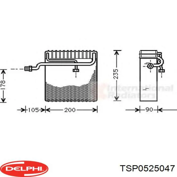 Радиатор испарителя кондиционера Delphi TSP0525047 цена, от 38.01 USD