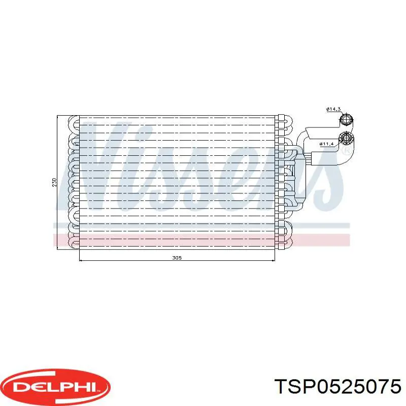 Испаритель кондиционера TSP0525075 Delphi