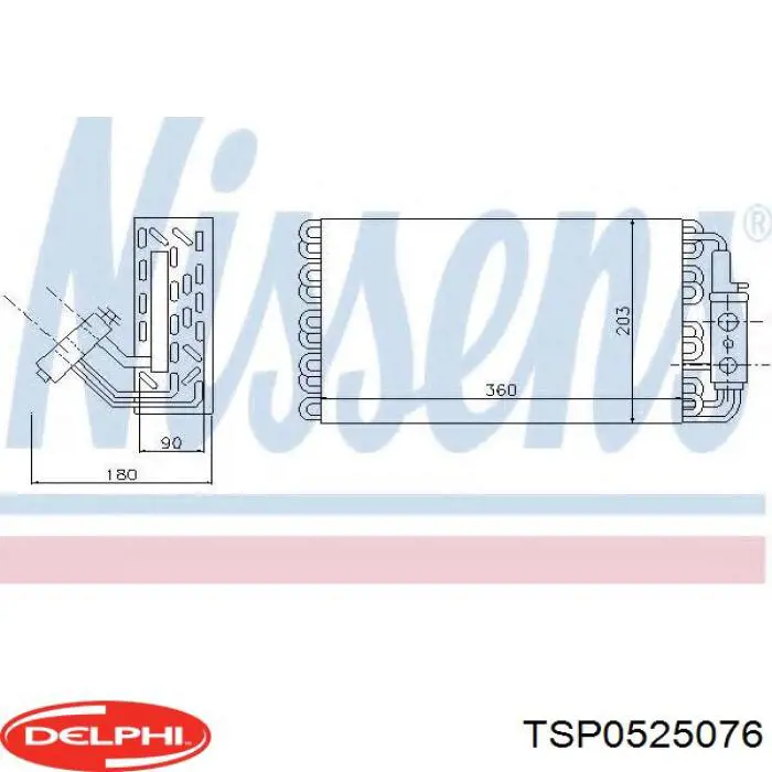 TSP0525076 Delphi испаритель кондиционера