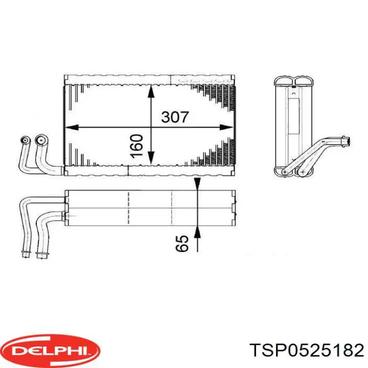 Радиатор отопителя салона TSP0525182 DELPHI