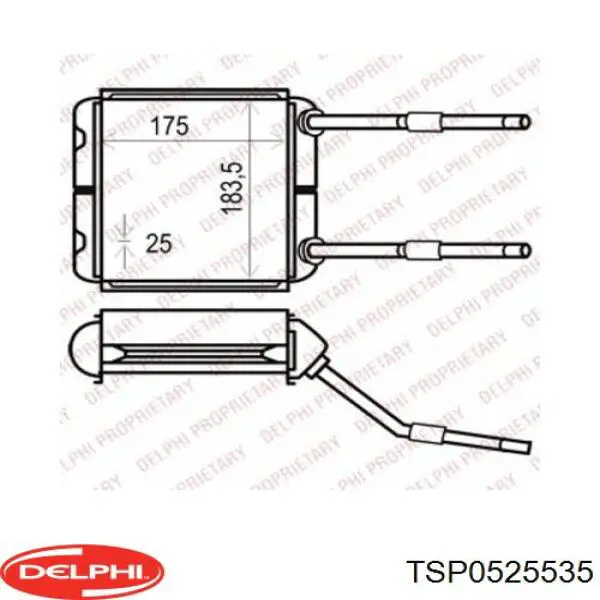 TSP0525535 Delphi радиатор печки