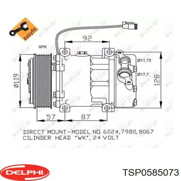 Клапан TRV кондиционера TSP0585073 Delphi