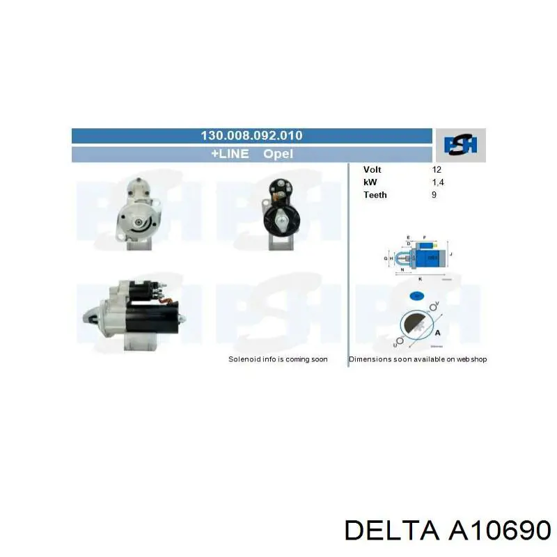 Стартер A10690 Delta Autotechnik