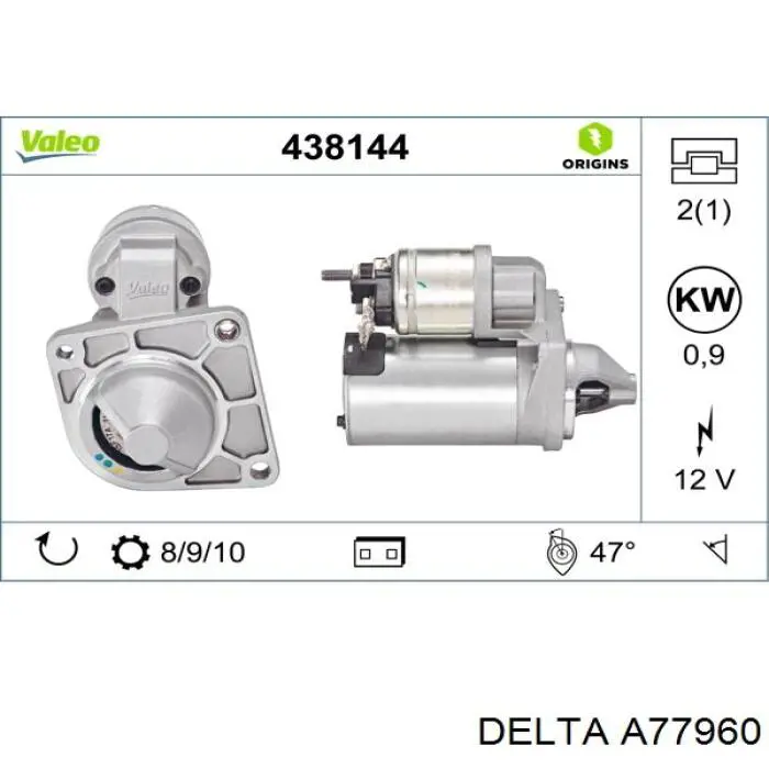 Стартер A77960 Delta Autotechnik