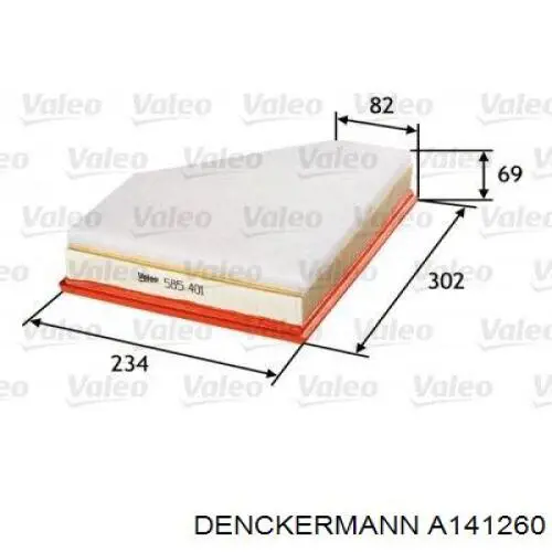 Воздушный фильтр A141260 Denckermann