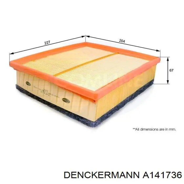 Купить A141736 Denckermann Автомобильный фильтр воздуха