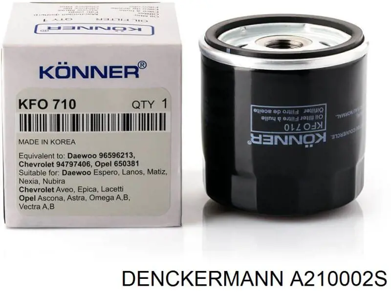 Filtro de óleo A210002S Denckermann